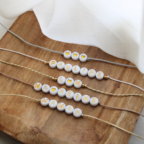Bracelets Perles Lettres