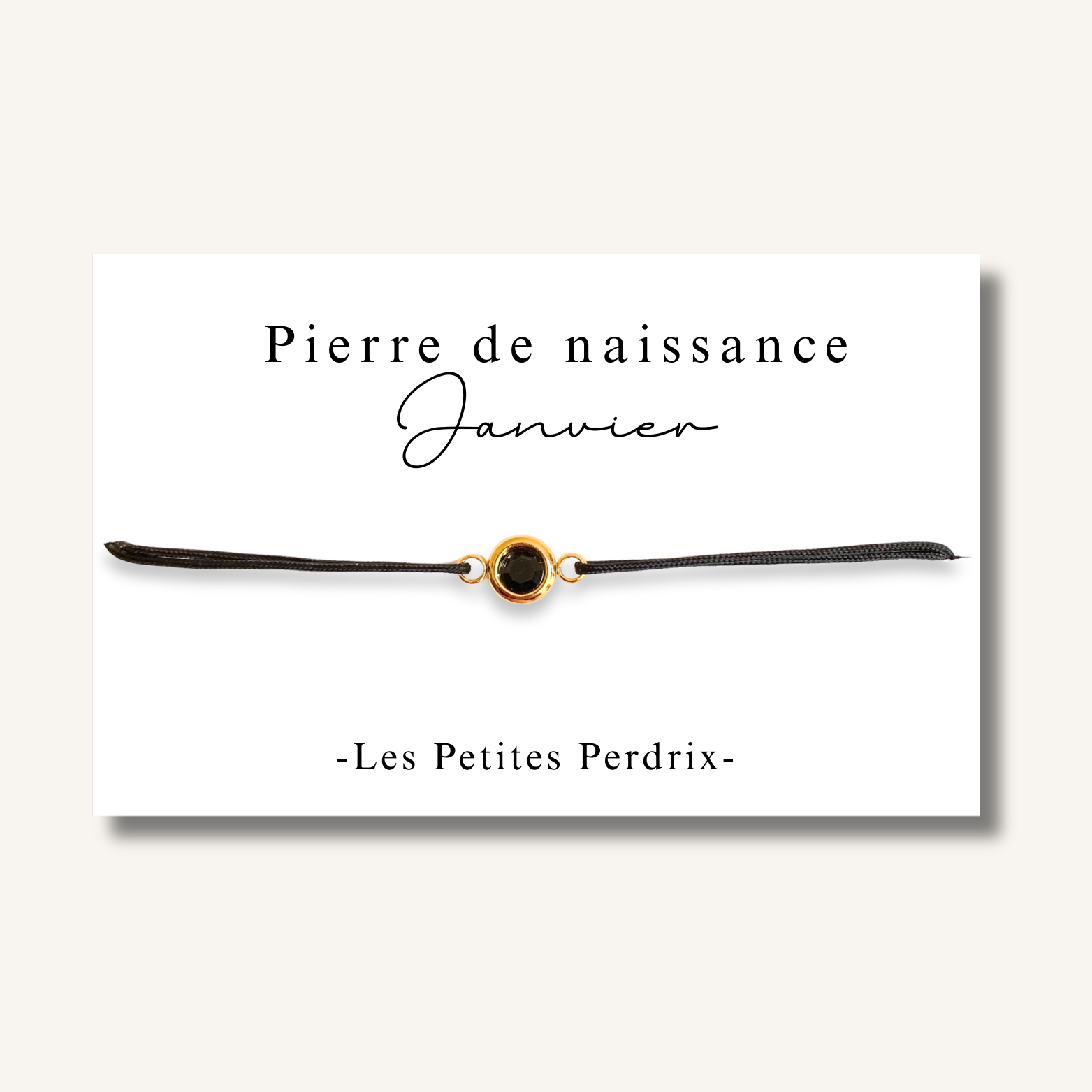 Carte Bracelet pierre de naissance mois de JANVIER