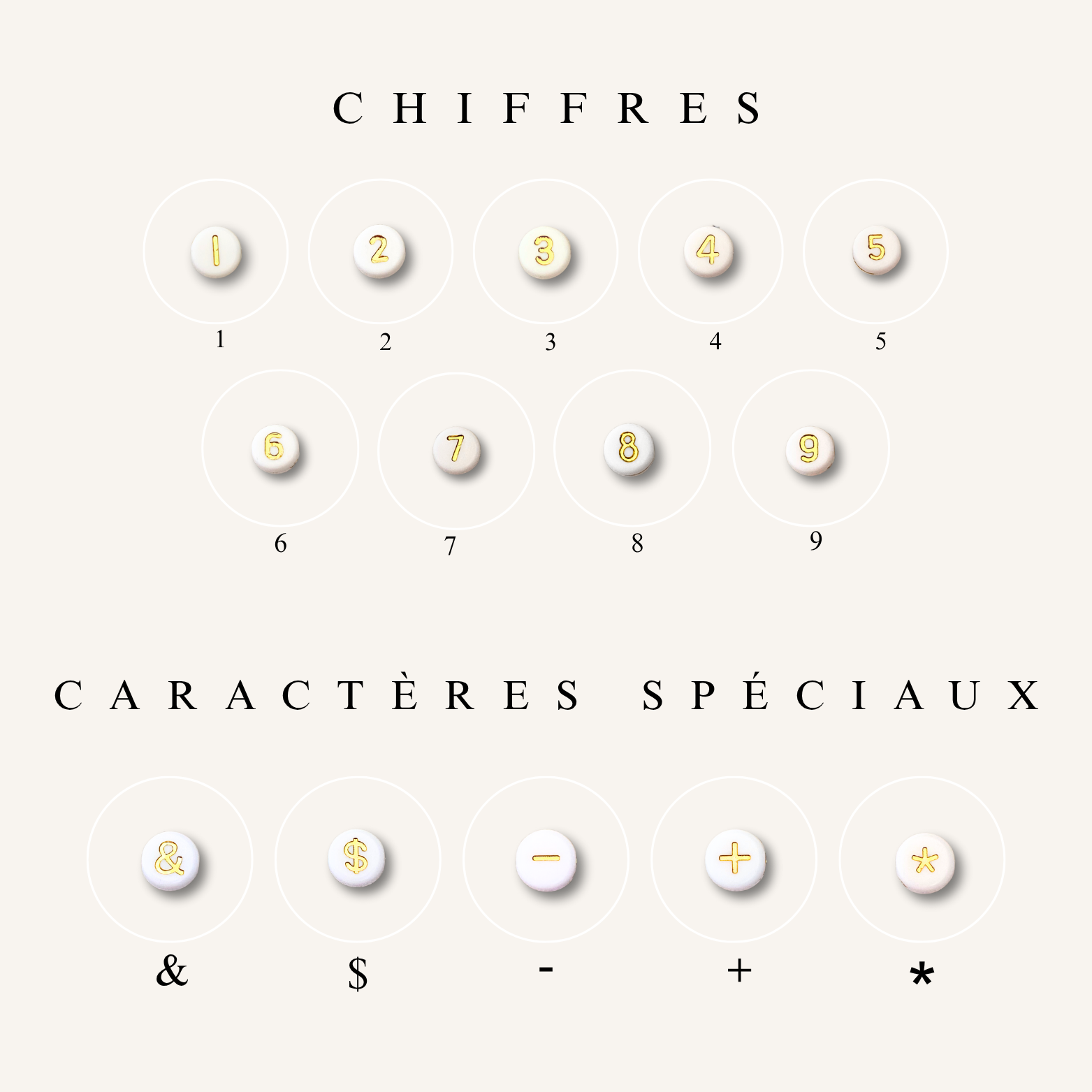 Bracelet Perles Lettres Personnalisé ~ blanches et dorées