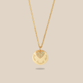Collier personnalisé médaille à graver cœur strass