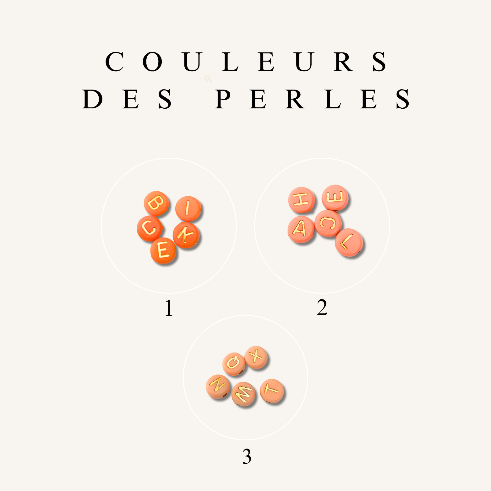 Bracelet Perles Lettres Personnalisé ~ perles oranges & dorées