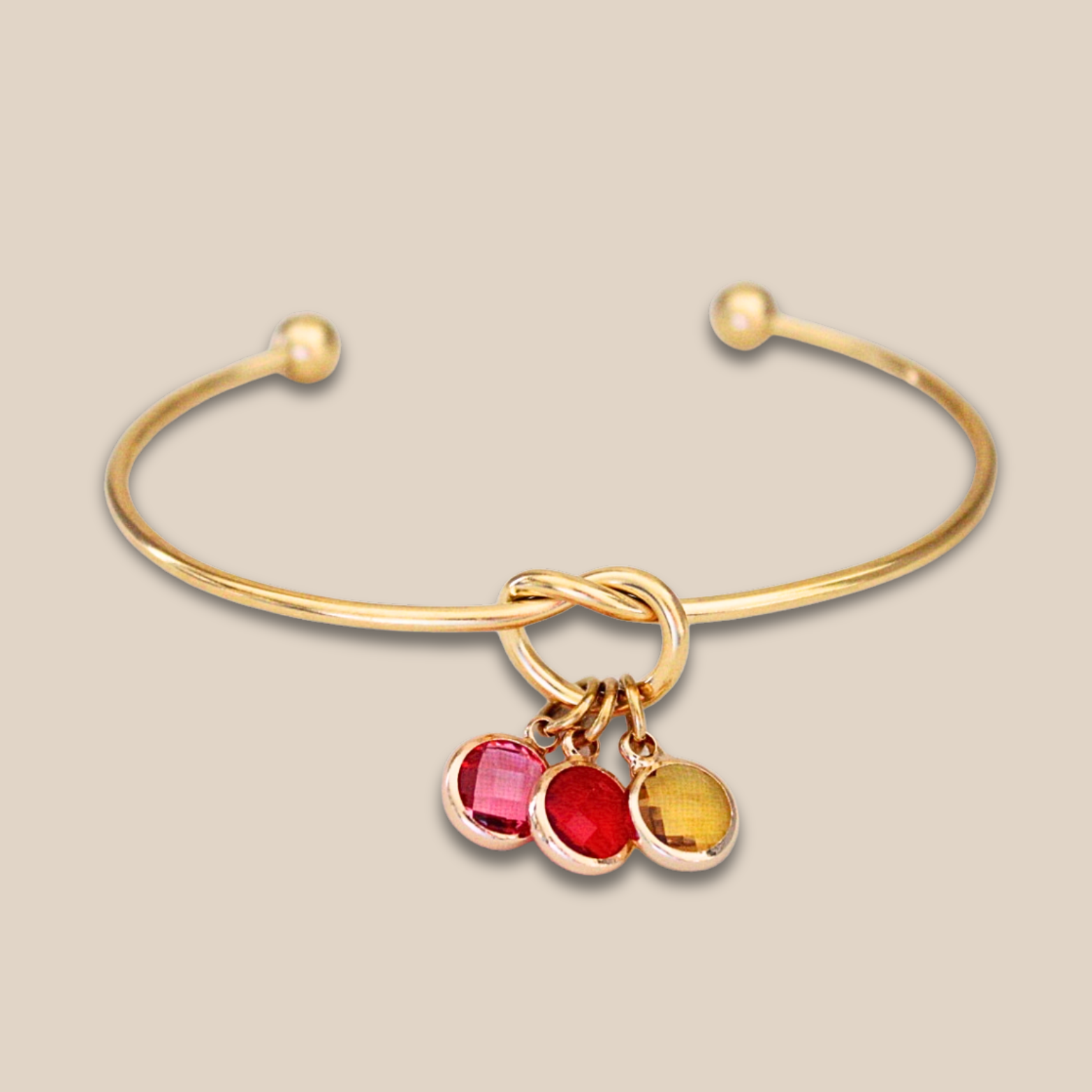 Bracelet Jonc ~ Jonc nœud personnalisé pierre de naissance ~