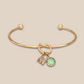 Bracelet Jonc ~ Jonc nœud personnalisé lettre diamantée et pierre de naissance ~