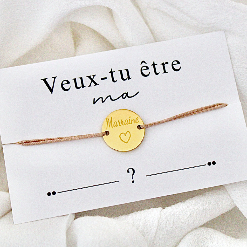Carte Bracelet "Veux-tu être ma marraine ?"