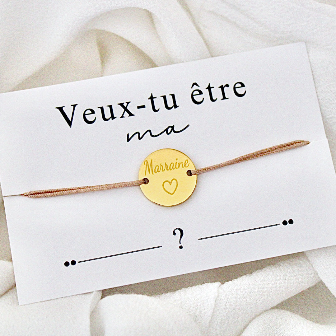 Carte Bracelet "Veux-tu être ma marraine ?"