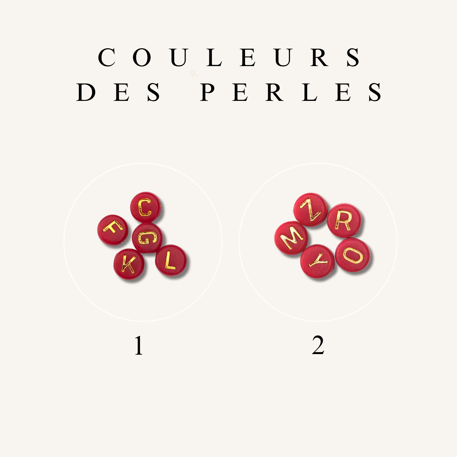 Bracelet Perles Lettres Personnalisé ~ perles rouges & dorées